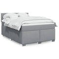 Boxspringbett mit Matratze Hellgrau 140x200 cm Stoff