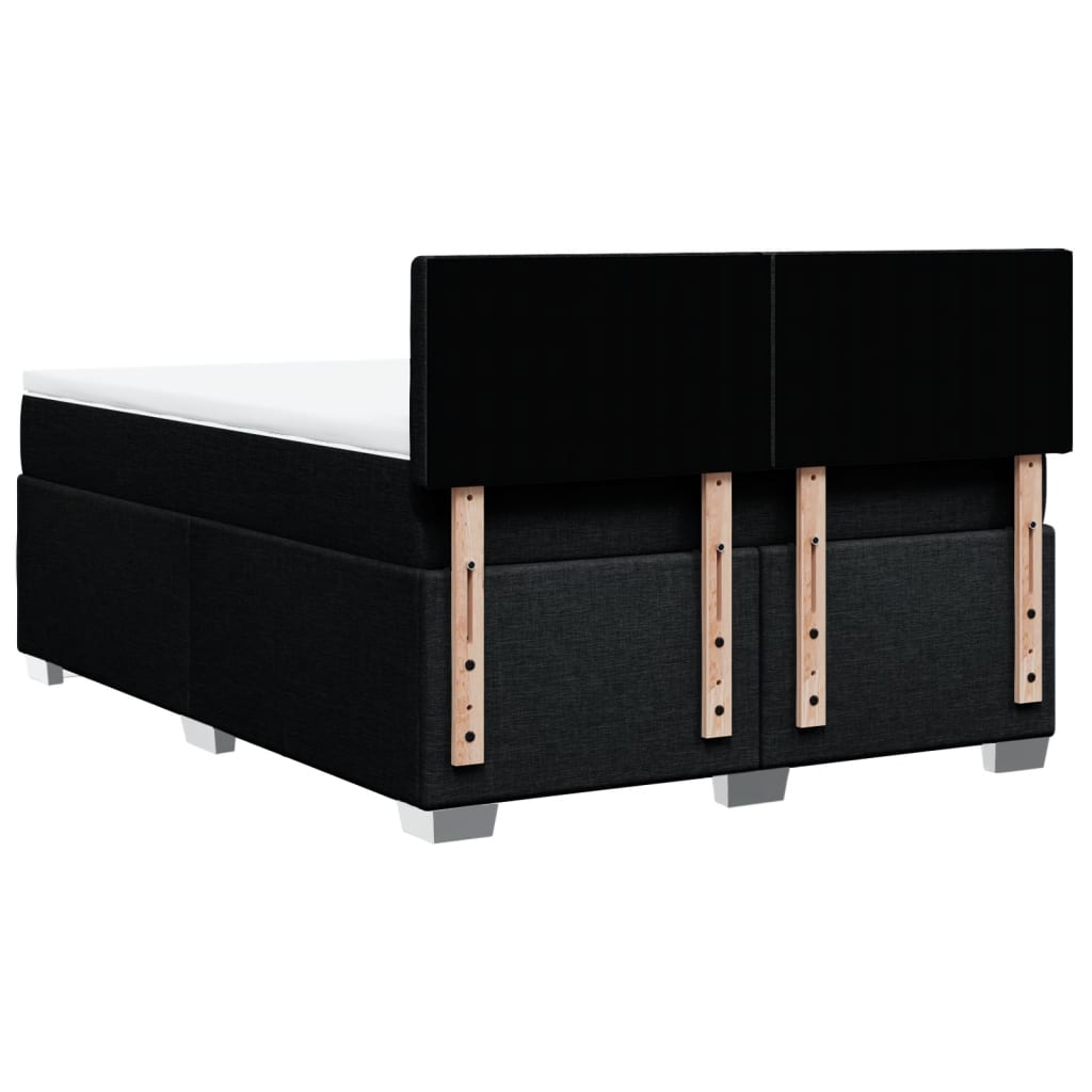 Boxspringbett mit Matratze Schwarz 140x200 cm Stoff
