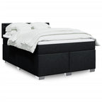 Boxspringbett mit Matratze Schwarz 140x200 cm Stoff