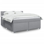 Boxspringbett mit Matratze Hellgrau 180x200 cm Stoff