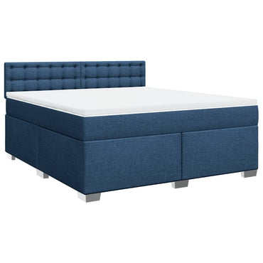 Boxspringbett mit Matratze Blau 180x200 cm Stoff