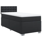 Boxspringbett mit Matratze Schwarz 90x190 cm Kunstleder
