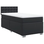 Boxspringbett mit Matratze Schwarz 90x200 cm Kunstleder