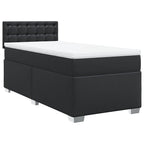 Boxspringbett mit Matratze Schwarz 100x200 cm Kunstleder