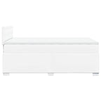 Boxspringbett mit Matratze Weiß 120x190 cm Kunstleder