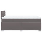 Boxspringbett mit Matratze Grau 120x190 cm Kunstleder