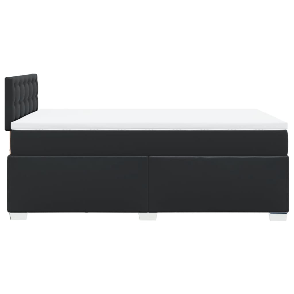 Boxspringbett mit Matratze Schwarz 120x200 cm Kunstleder