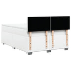 Boxspringbett mit Matratze Weiß 140x190 cm Kunstleder