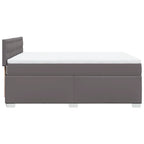 Boxspringbett mit Matratze Grau 140x200 cm Kunstleder