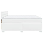 Boxspringbett mit Matratze Weiß 180x200 cm Kunstleder