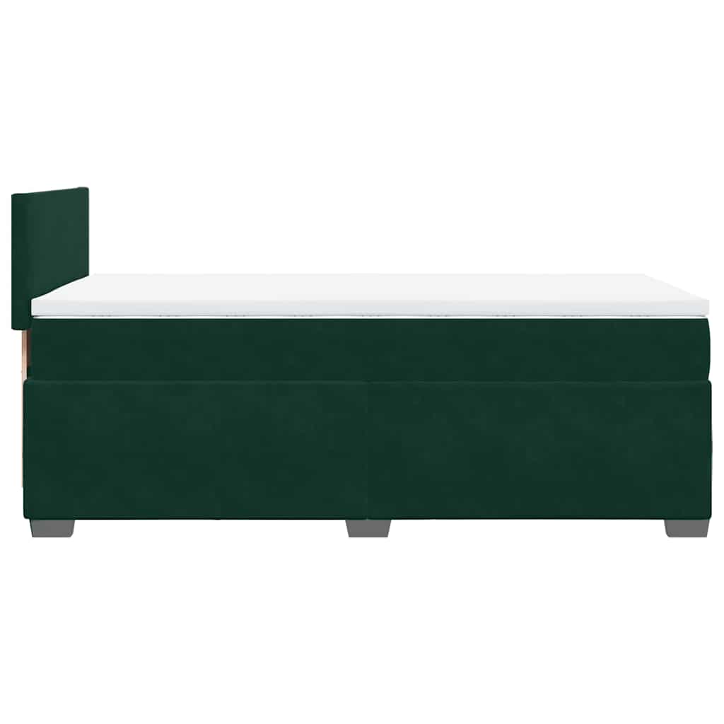 Boxspringbett mit Matratze Dunkelgrün 80x200 cm Samt