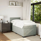 Boxspringbett mit Matratze Hellgrau 80x200 cm Samt
