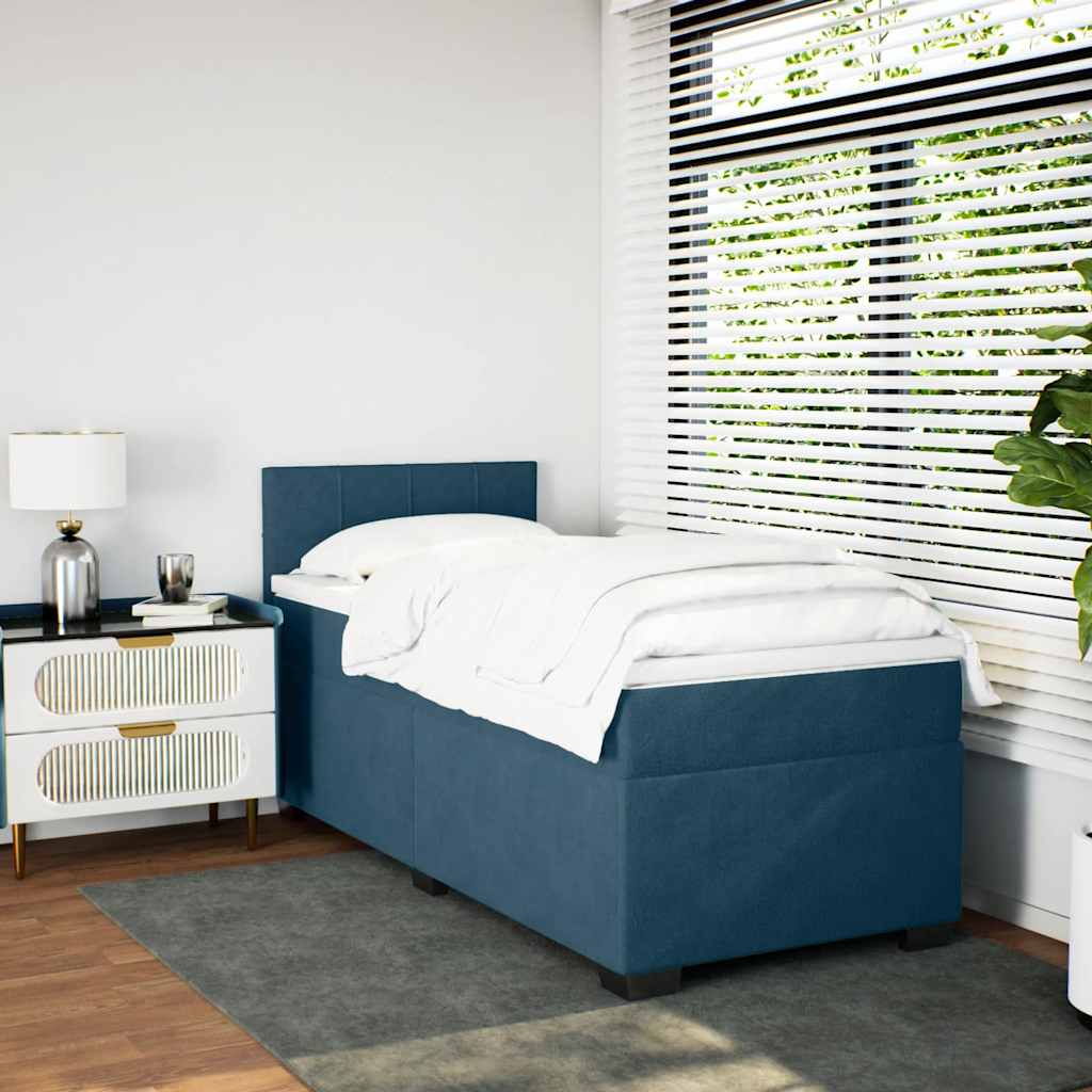 Boxspringbett mit Matratze Dunkelblau 80x200 cm Samt