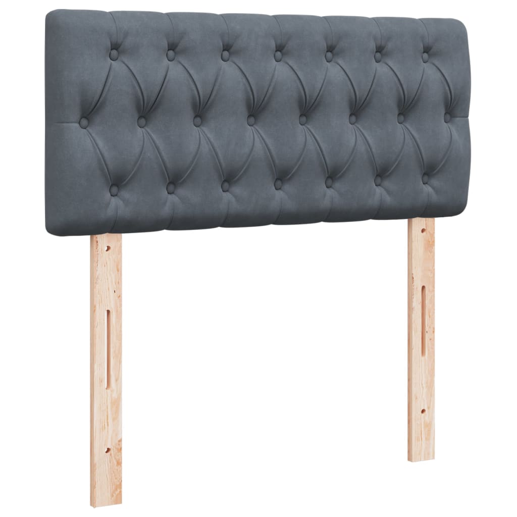 Boxspringbett mit Matratze Dunkelgrau 80x200 cm Samt