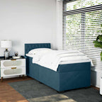 Boxspringbett mit Matratze Dunkelblau 80x200 cm Samt