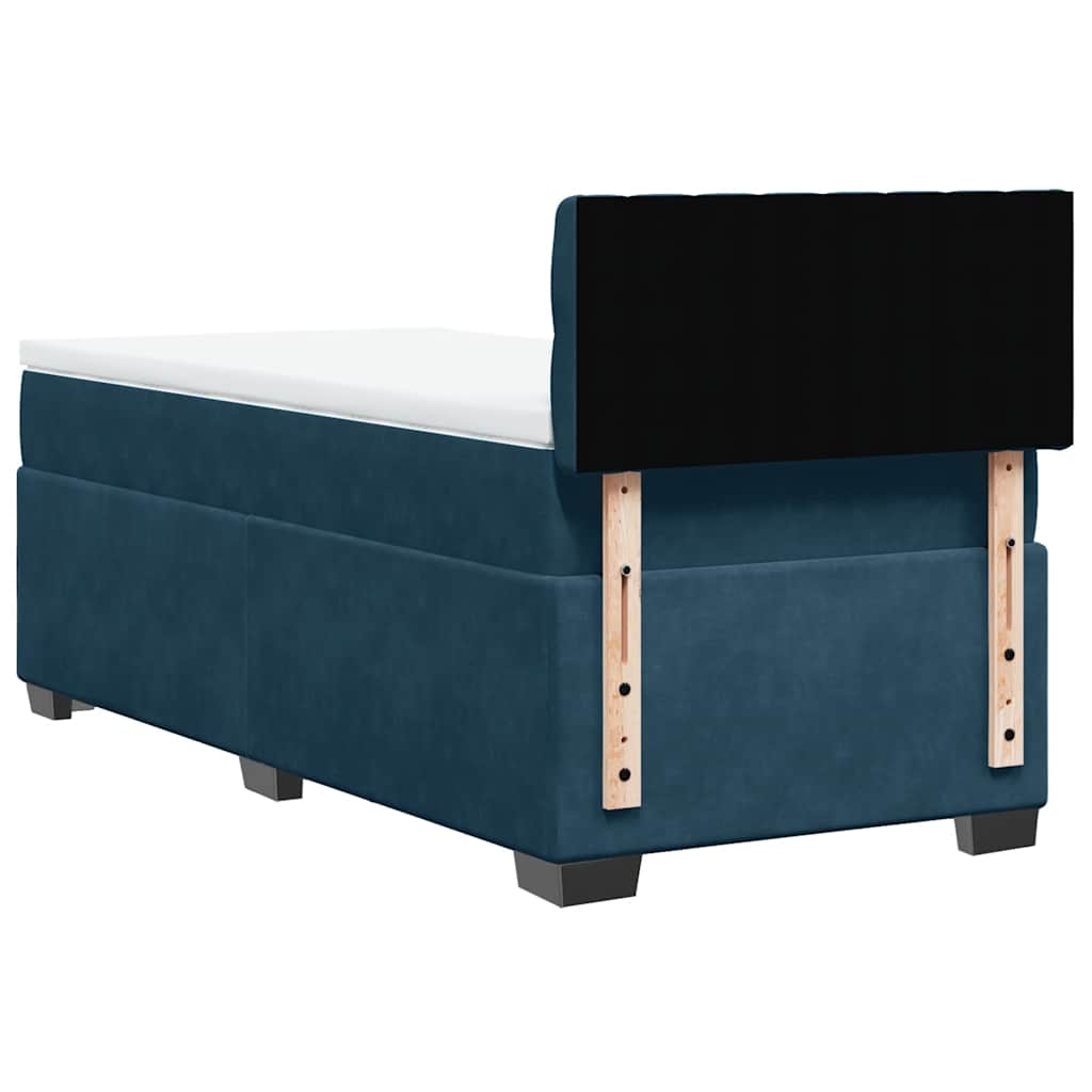 Boxspringbett mit Matratze Dunkelblau 80x200 cm Samt
