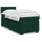 Boxspringbett mit Matratze Dunkelgrün 80x200 cm Samt