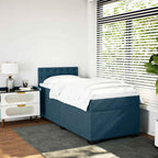 Boxspringbett mit Matratze Dunkelblau 80x200 cm Samt