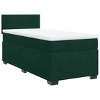Boxspringbett mit Matratze Dunkelgrün 90x190 cm Samt