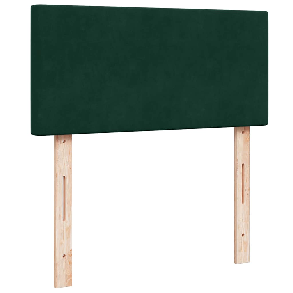 Boxspringbett mit Matratze Dunkelgrün 90x190 cm Samt