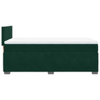 Boxspringbett mit Matratze Dunkelgrün 90x190 cm Samt