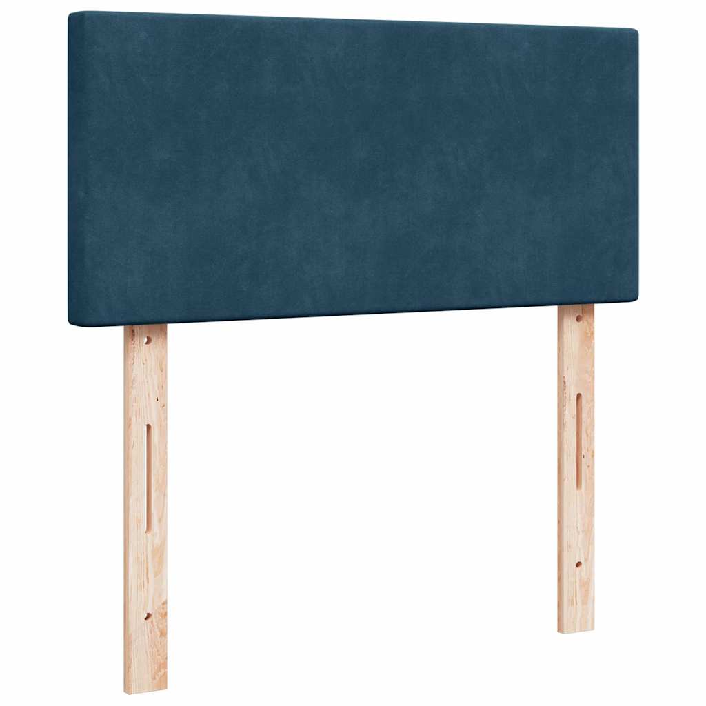 Boxspringbett mit Matratze Dunkelblau 90x190 cm Samt