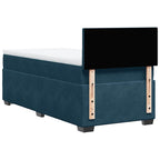 Boxspringbett mit Matratze Dunkelblau 90x190 cm Samt