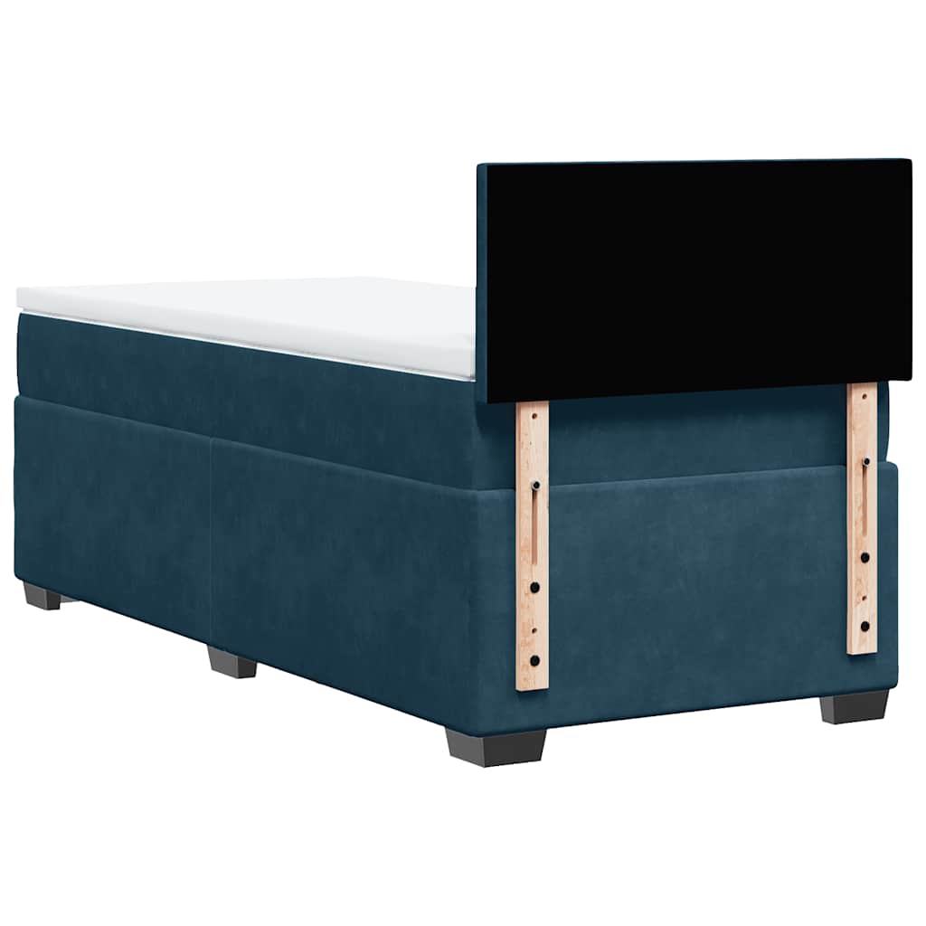Boxspringbett mit Matratze Dunkelblau 90x190 cm Samt