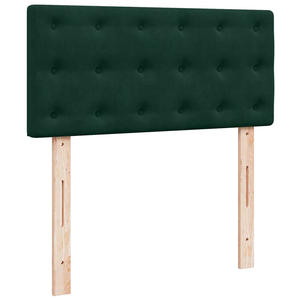 Boxspringbett mit Matratze Dunkelgrün 90x190 cm Samt