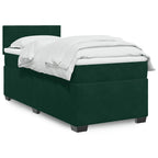 Boxspringbett mit Matratze Dunkelgrün 90x190 cm Samt