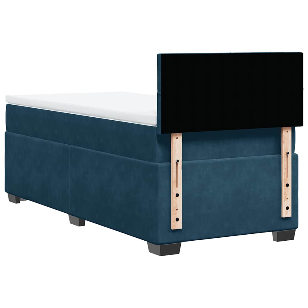 Boxspringbett mit Matratze Dunkelblau 90x190 cm Samt