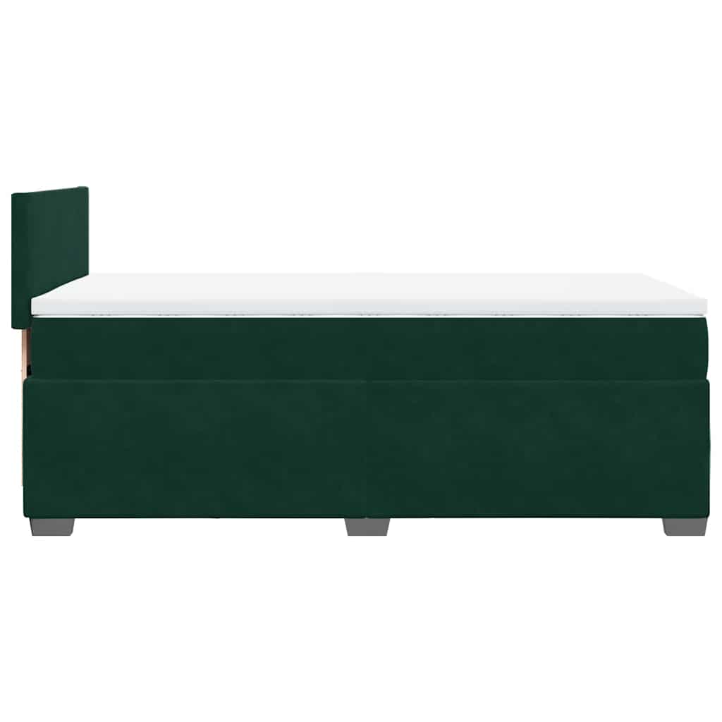 Boxspringbett mit Matratze Dunkelgrün 90x200 cm Samt