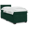 Boxspringbett mit Matratze Dunkelgrün 90x200 cm Samt