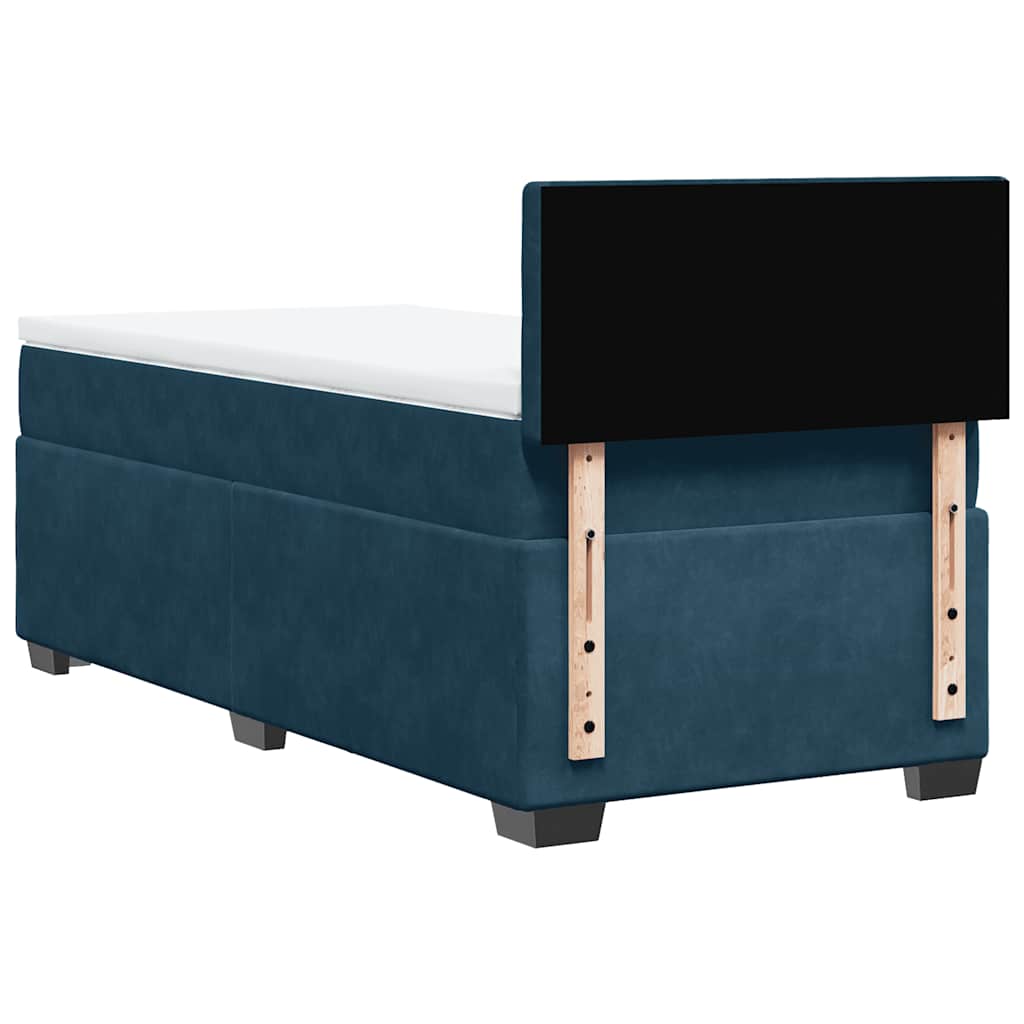 Boxspringbett mit Matratze Dunkelblau 90x200 cm Samt