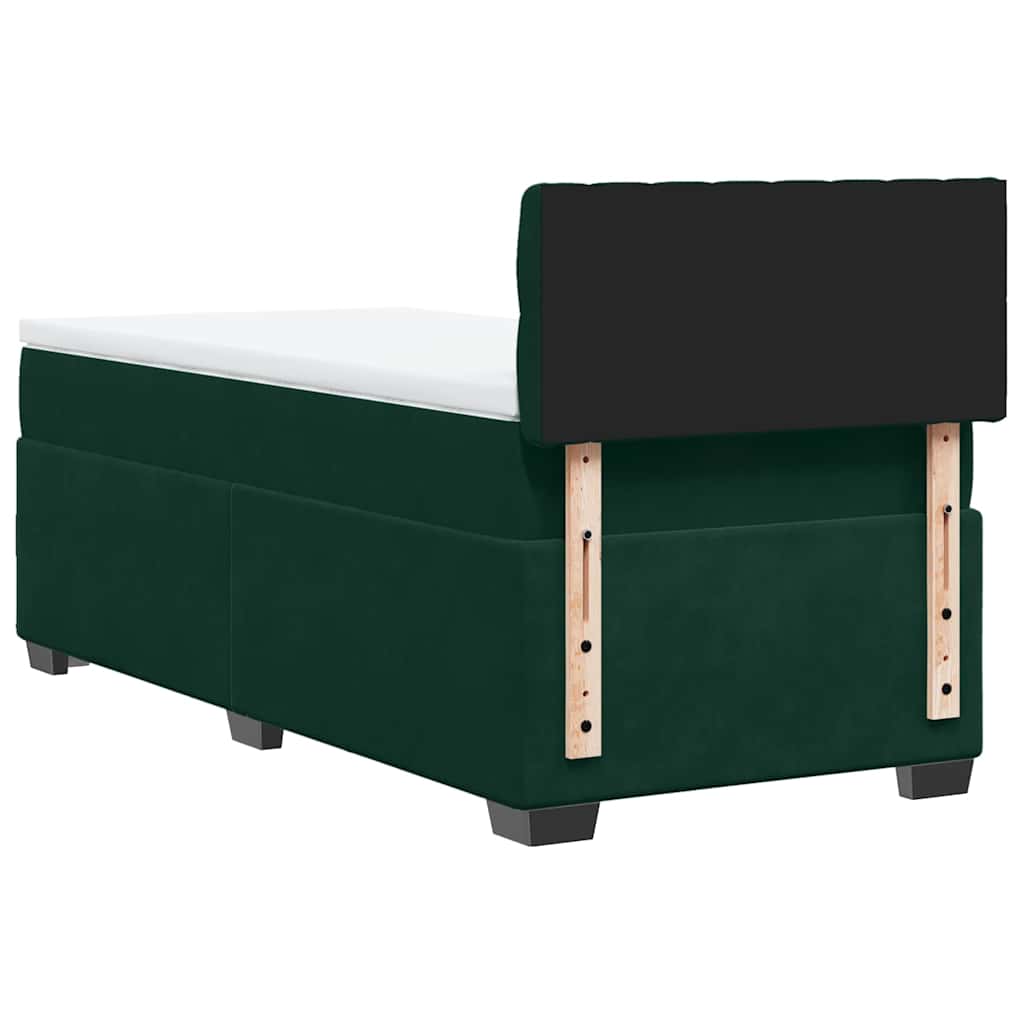 Boxspringbett mit Matratze Dunkelgrün 90x200 cm Samt