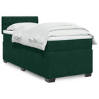 Boxspringbett mit Matratze Dunkelgrün 90x200 cm Samt