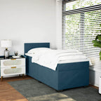 Boxspringbett mit Matratze Dunkelblau 90x200 cm Samt