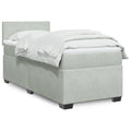 Boxspringbett mit Matratze Hellgrau 100x200 cm Samt