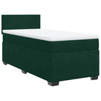 Boxspringbett mit Matratze Dunkelgrün 100x200 cm Samt