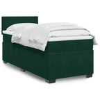 Boxspringbett mit Matratze Dunkelgrün 100x200 cm Samt