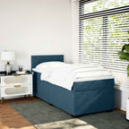 Boxspringbett mit Matratze Dunkelblau 100x200 cm Samt