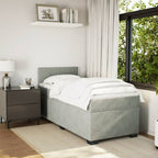 Boxspringbett mit Matratze Hellgrau 100x200 cm Samt
