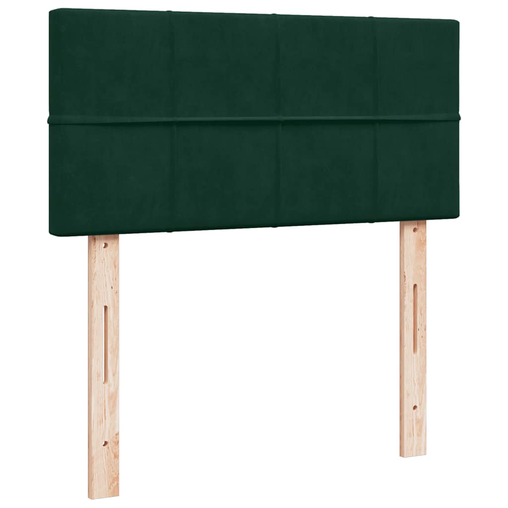 Boxspringbett mit Matratze Dunkelgrün 100x200 cm Samt