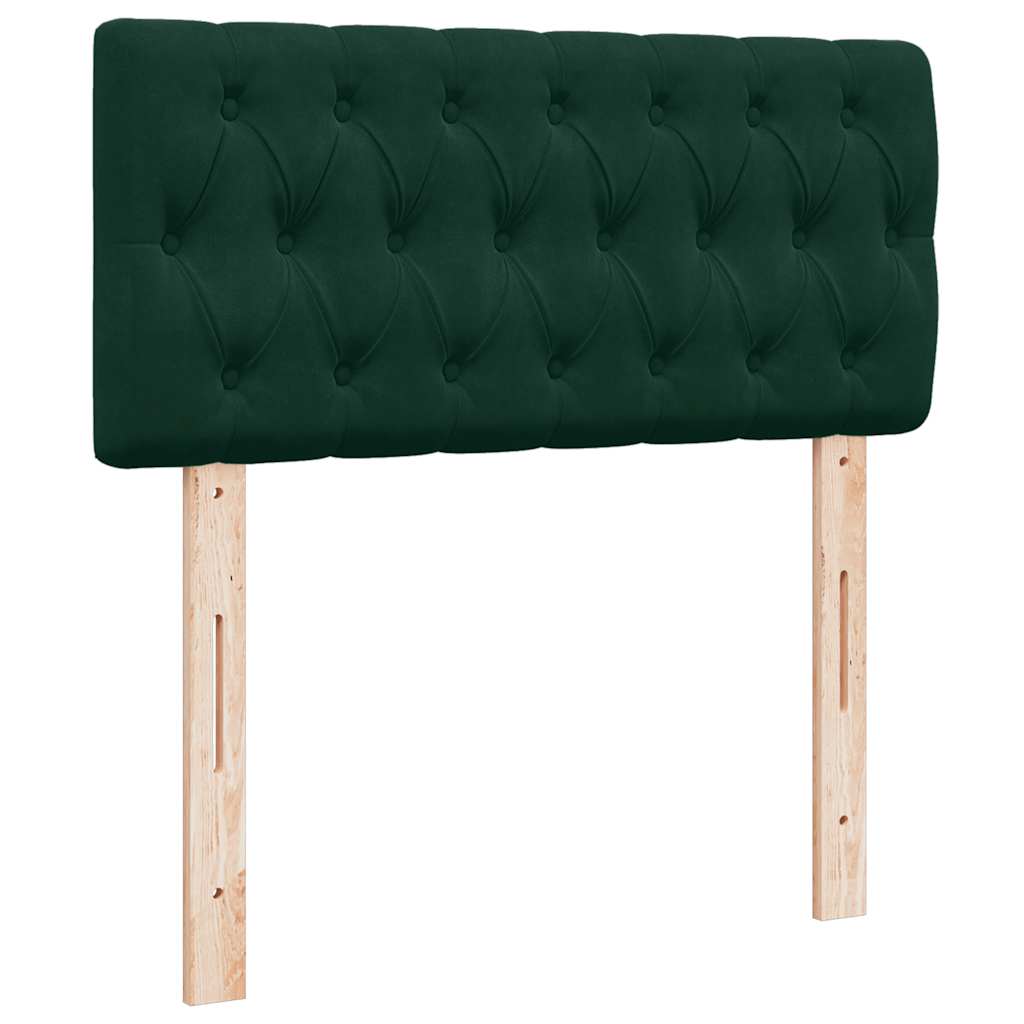 Boxspringbett mit Matratze Dunkelgrün 100x200 cm Samt