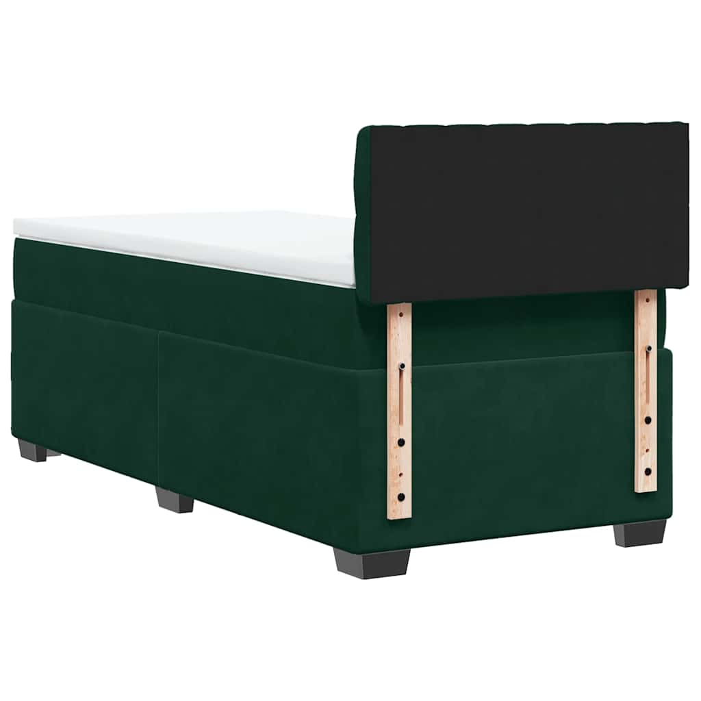 Boxspringbett mit Matratze Dunkelgrün 100x200 cm Samt
