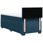 Boxspringbett mit Matratze Dunkelblau 100x200 cm Samt