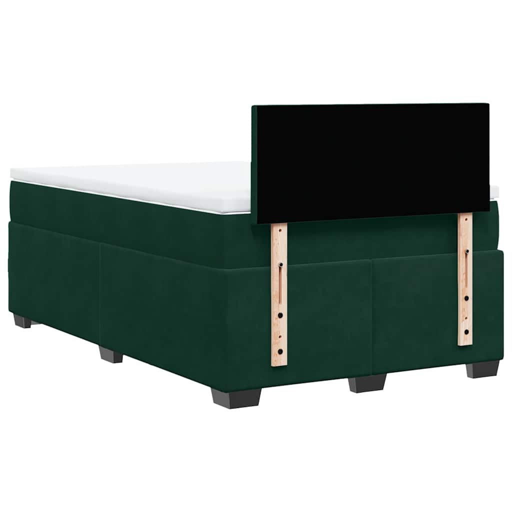 Boxspringbett mit Matratze Dunkelgrün 120x190 cm Samt