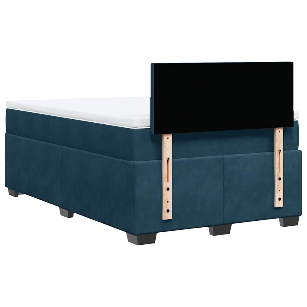 Boxspringbett mit Matratze Dunkelblau 120x190 cm Samt