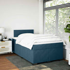Boxspringbett mit Matratze Dunkelblau 120x190 cm Samt