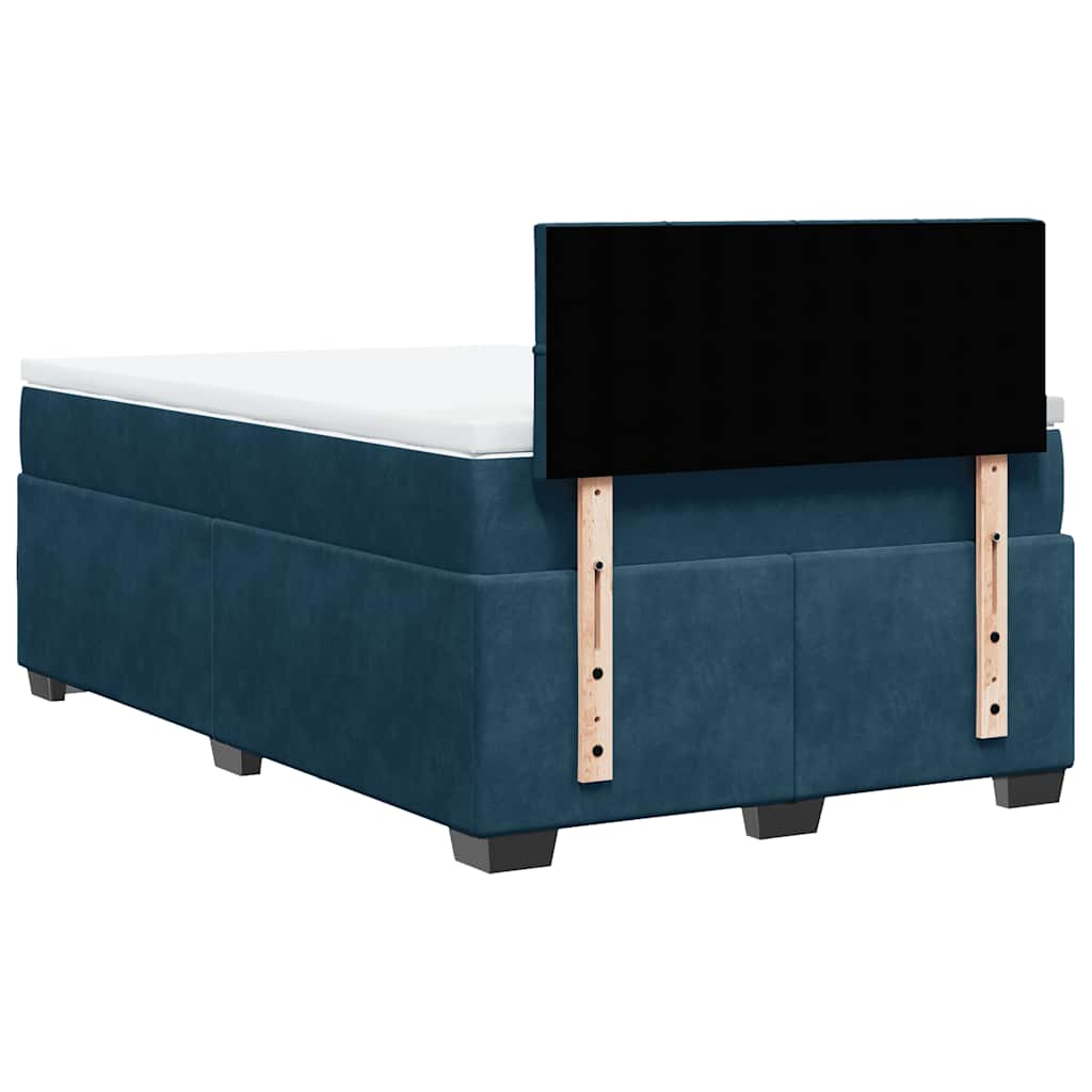Boxspringbett mit Matratze Dunkelblau 120x190 cm Samt